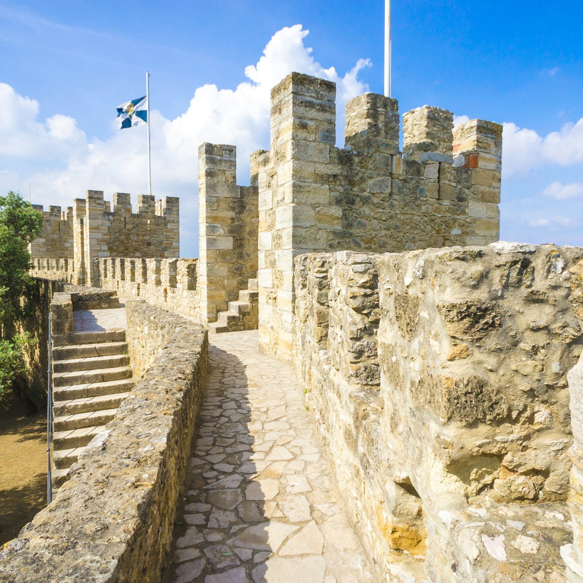 Lisbon, Portugal, The Castelo de Sao Jorge
99657044
architecture, attraction, brick, capital, castle, citadel, city, facade, flag, fort, fortress, guard tower, historically, history, lisbon, medieval, mediterranean, metropolis, monument, moors, old, old building, old city, portugal, portuguese, protection, sao jorge, sentry, sky, stone, structure, sun, tourism, tower, view, viewpoint, wall, yellow